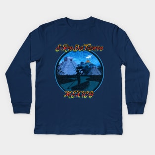 Distressed El Rio Del Tiempo Mexico Pavilion Gran Fiesta Tour Kids Long Sleeve T-Shirt